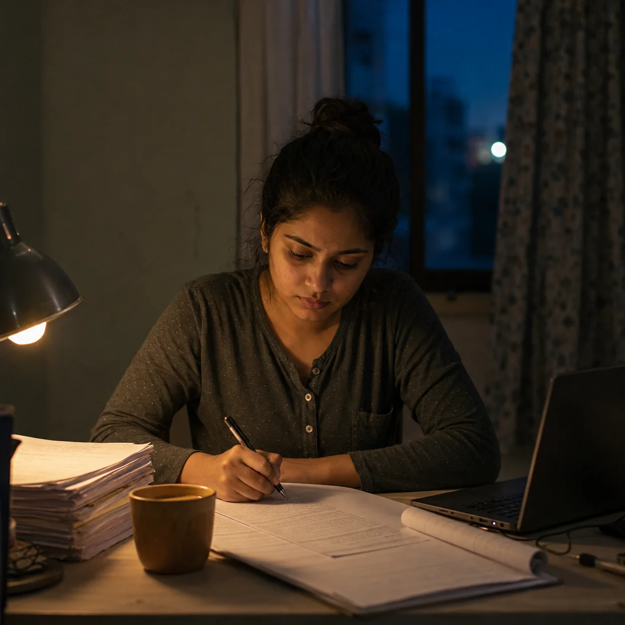A student working through ACCA past-paper questions